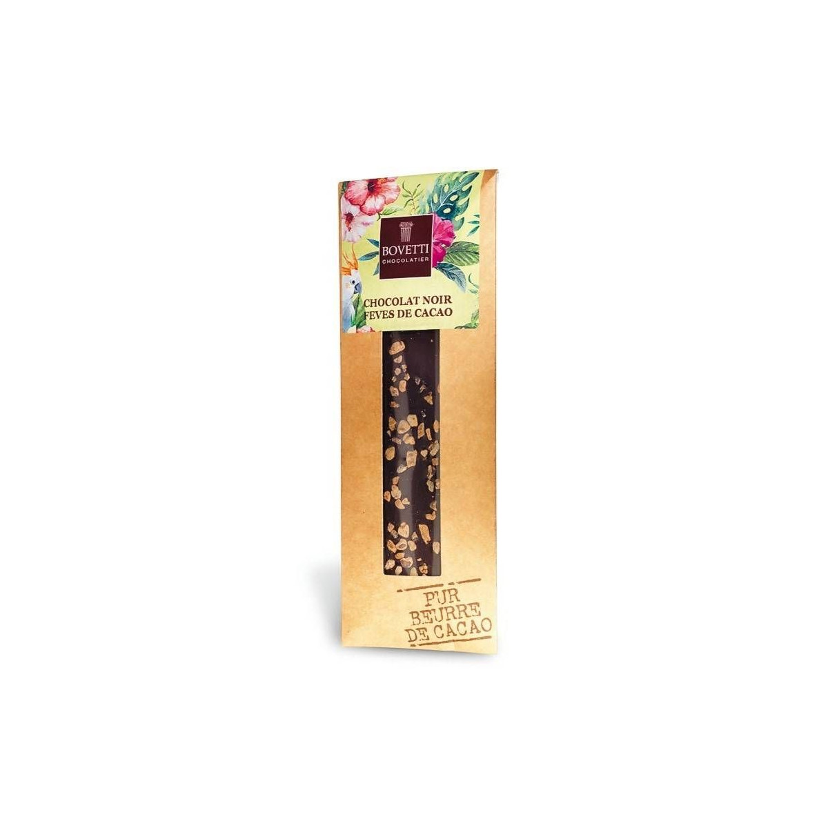 Chocolat Noir et Fèves de Cacao 50g - Bovetti