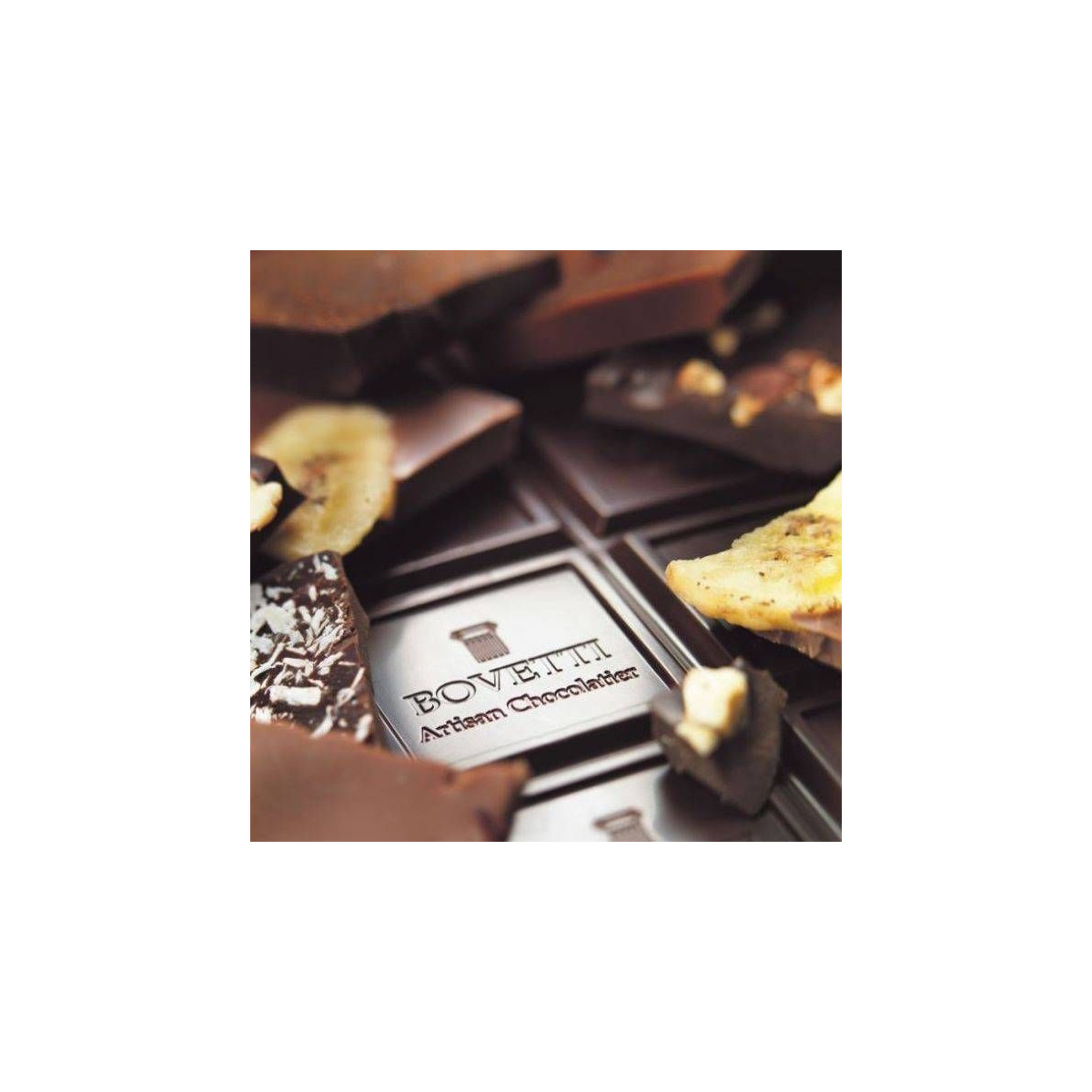 Chocolat Noir et Fèves de Cacao 50g - Bovetti