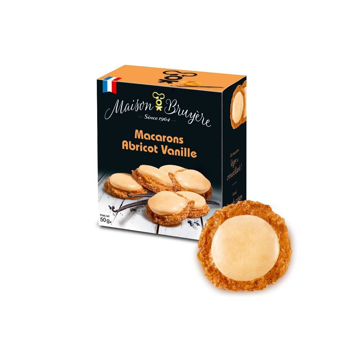 Biscuits macarons Abricot Vanille - Maison Bruyère