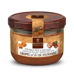 Pâte à tartiner Chocolat au Lait & Caramel sel de Guérande 200g - Bovetti