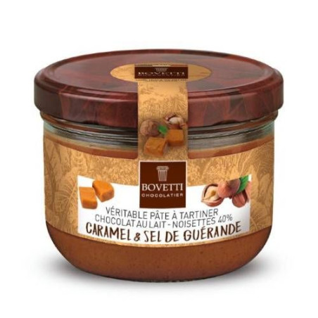 Pâte à tartiner Chocolat au Lait & Caramel sel de Guérande 200g - Bovetti