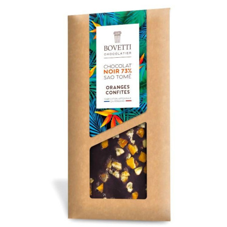 Chocolat Noir et Oranges confites 100g - Bovetti