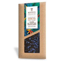 Chocolat Noir et Violettes cristallisées 100g - Bovetti