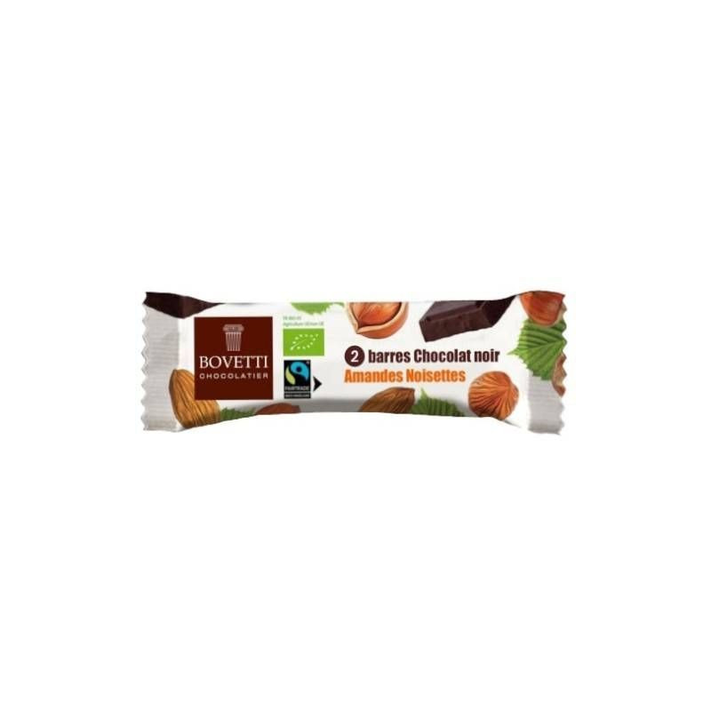 Barres de chocolat Noir, Amandes et Noisettes BIO - Bovetti