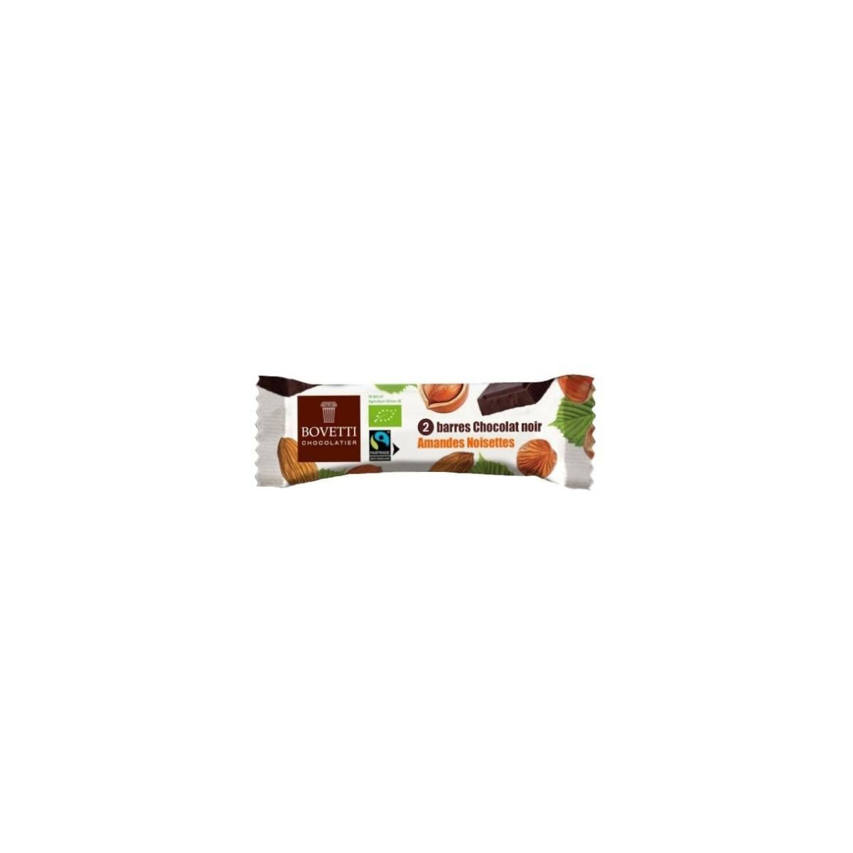 Barres de chocolat Noir, Amandes et Noisettes BIO - Bovetti