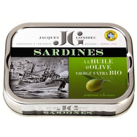 Sardines à l'huile d'Olive extra vierge BIO - Gonidec