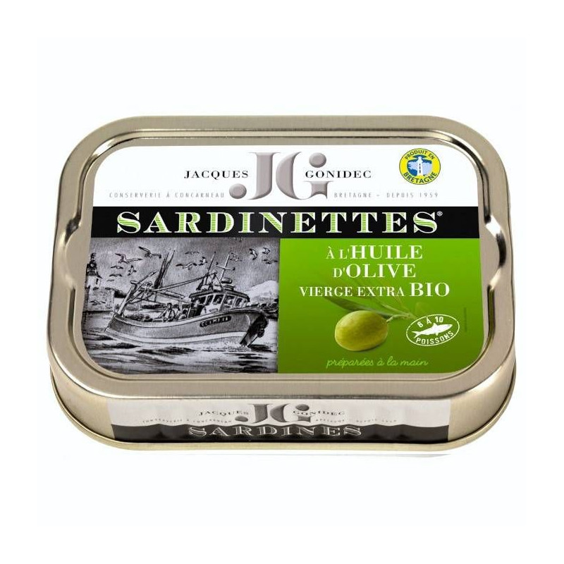 Sardinettes à l'huile d'Olive vierge extra BIO - Gonidec