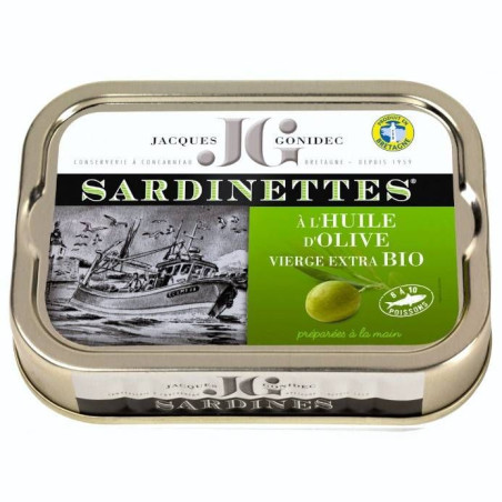 Sardinettes à l'huile d'Olive vierge extra BIO - Gonidec