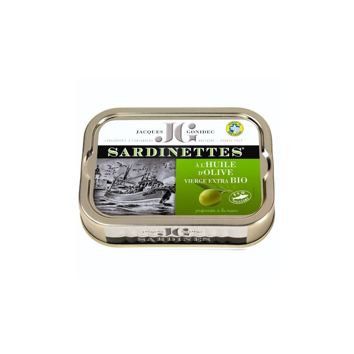 Sardinettes à l'huile d'Olive vierge extra BIO - Gonidec
