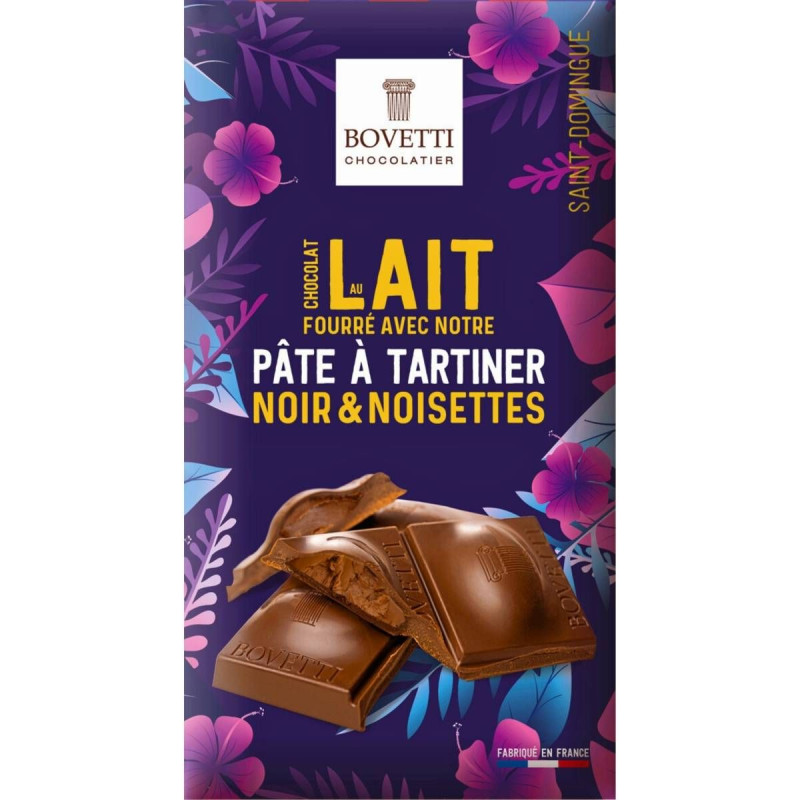 Chocolat au Lait Fourré Pâte à Tartiner Chocolat Noir Noisettes BIO - 100g