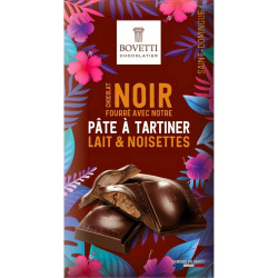 Chocolat Noir Fourré Pâte à Tartiner Chocolat au Lait Noisettes BIO - 100g