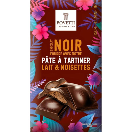 Chocolat Noir Fourré Pâte à Tartiner Chocolat au Lait Noisettes BIO - 100g