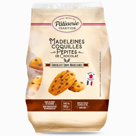 Madeleines Extra Moelleuses aux maxi Pépites de Chocolat 300g